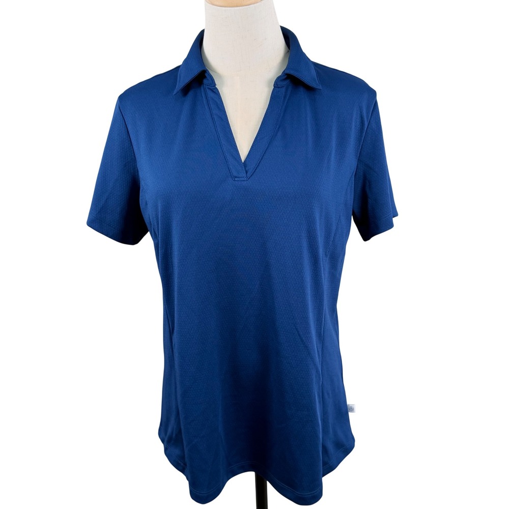 Lady Hagen Womens L Golf Polo Shirt Blue SS Career Workwear Sporty Tennis Preppy